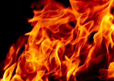 Fire isolated on a black background.
