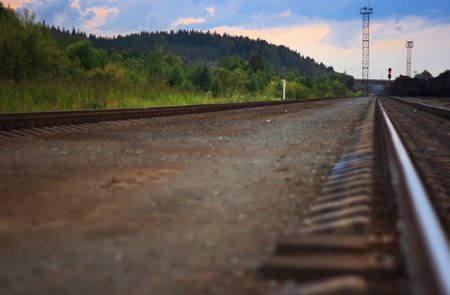 railway tracks in a rural scene