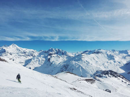 Skiing on the snow