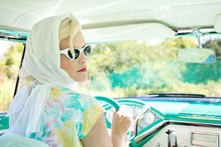 Driving Vintage Car