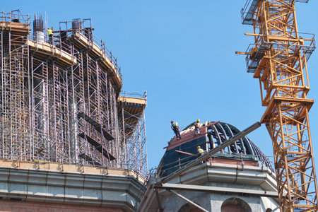 Men working in construction field