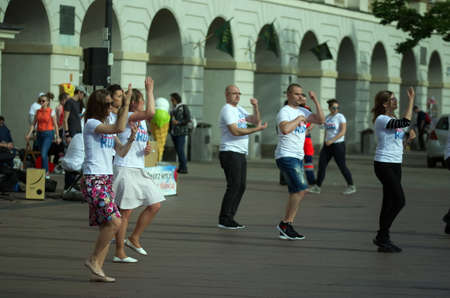 Young People Dancing in the Street