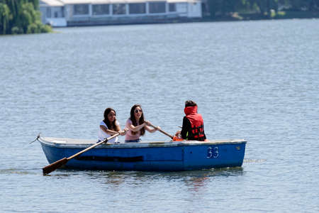 People rowing