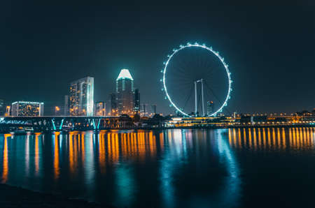 Singapore Skyline at Night