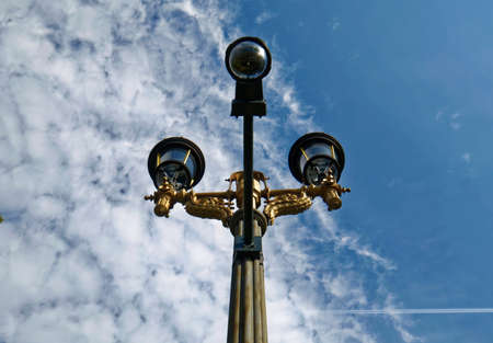 Night lamps and video camera on a pole
