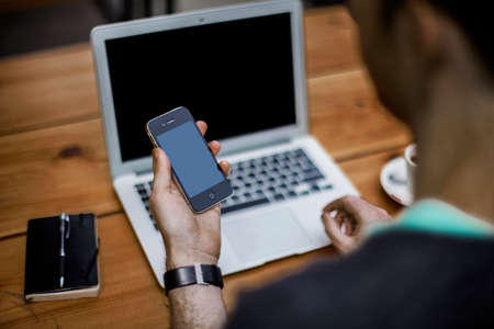 iphone, phone, cell, mobile, notepad, pen, macbook air, laptop, work, table, wood, technology,...
