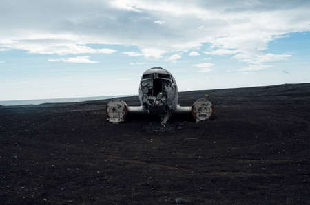 airplane, crash, wreck, damage, sand, beach
