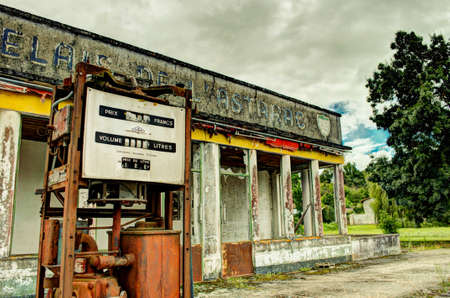 gas station, service station, pump, rust, abandoned, old