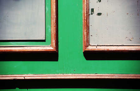 wood, door, green, chipped