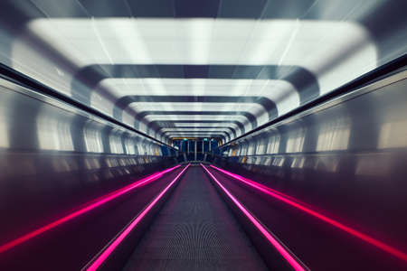 oslo, subway, tunnel, metal, urban, lights, transportation