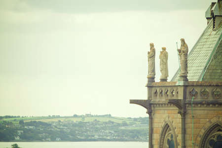 St Colman's Cathedral, Cobh, Ireland, architecture, religion, statues, sky, city, town, church