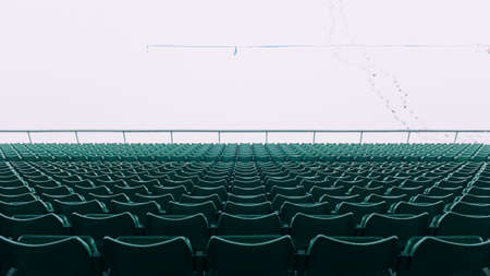 chairs, stadium, empty, rows, public, perspective, green, seats