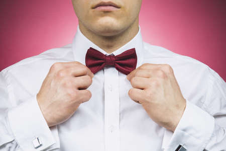 bowtie, dress shirt, cufflinks, fashion, gentleman, guy, man, hands, people, model