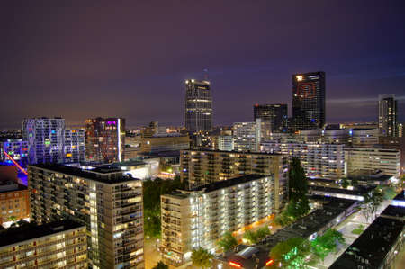Rotterdam, cityscape, night, long exposure, buildings, architecture, sky