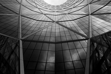 building, architecture, windows, black and white