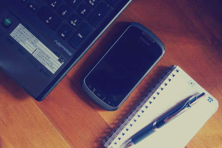 laptop, computer, smartphone, mobile, technology, objects, devices, notepad, pen, office, desk,...