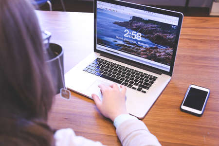 girl, woman, working, macbook, laptop, computer, technology, office, desk, business, creative, tea,...