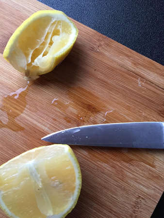 lemons, fruits, knife, cutting board, kitchen, food, chef