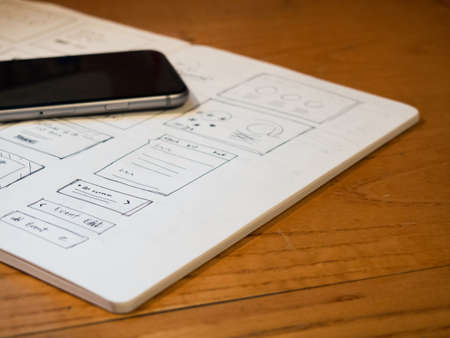 mockup, design, creative, notebook, drawings, iphone, mobile, technology, objects, office, desk,...