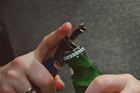 beer, alcohol, drinks, bottle opener, hands, party, cheers