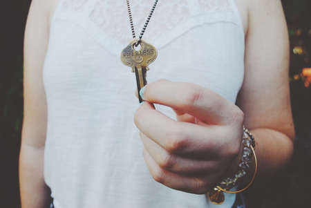 key, necklace, fearless, hands, fashion, girl, woman, people