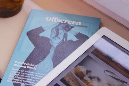 magazine, reading, tablet, ipad, technology, business