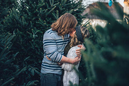 man, woman, people, couple, love, affection, kiss, embrace, hug, intimate, happy, trees, family