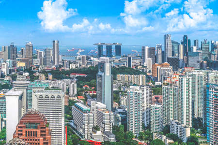 buildings, architecture, city, urban, downtown, blue, sky, clouds, sunshine, high rises, towers,...