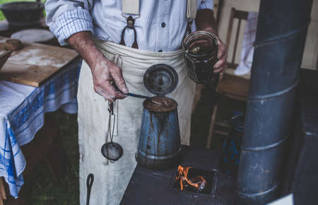 business, work, sanitation, sieve, tin, pots, iron, stove, workshop, man, person, people,...
