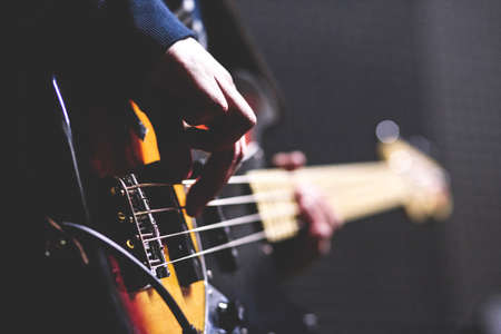 crafts, hobby, music, instrument, guitar, strum, play, guy, man, people, hands, fingers, still,...