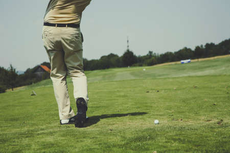 hobbies, sports, golf, guy, man, male, people, play, pose, grass, holes, ball, club, trees