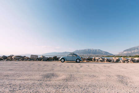 transportation, bug, volkswagen, park, rocks, stones, sand, soil, ground, view, nature, mountains,...