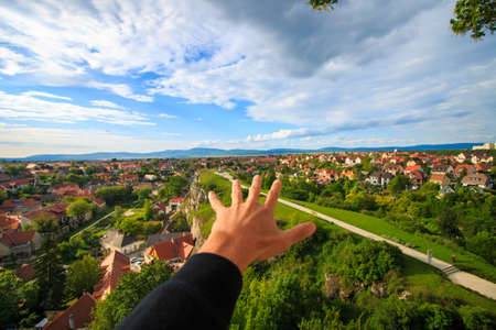 guy, man, male, people, hands, reach, out, nature, neighborhood, suburbs, urban, houses, homes, sky,...