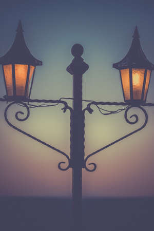 street lights, lamp posts, night, dark, evening, silhouette, shadow