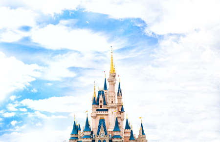 walt disney, disneyland, disney world, castle, Cinderella, peaks, sky, clouds, imagination,...