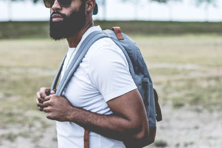 guy, man, beard, sunglasses, backpack, student, people, fashion, model, tshirt, lifestyle, urban