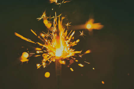 sparks, sparkler, light, party, celebration, birthday, fire, flame, dark, night, evening, bokeh