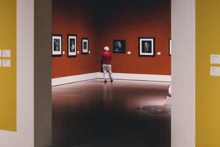 alone, solo, art, gallery, museum, travel, red, sad, dark, photography, photographs, frames,...