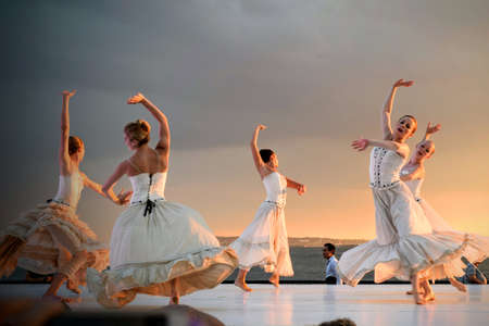 people, girls, dancing, dance, dancer, white, dress, sky, ocean, man, performing arts