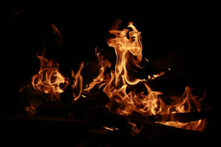 dark, night, fire, flame, bonfire, hot, light, burn