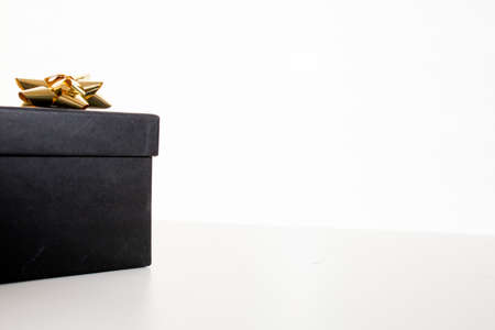 gift, box, black, ribbon, party, christmas