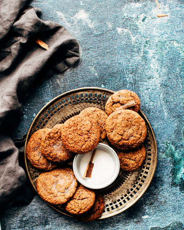 cookies, sugar, pastry, bake, sweets, desserts, table, cloth, food, eat, plate