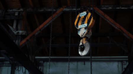 dark, building, steel, chain, metal, hook, construction