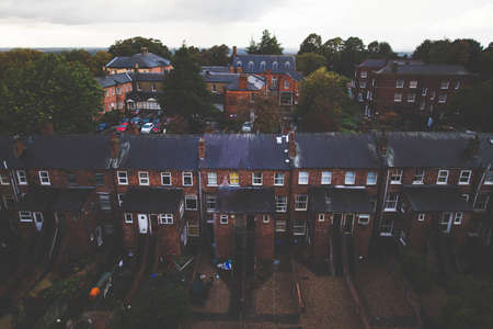 building, trees, houses, village, road, street, car, vehicle, sky