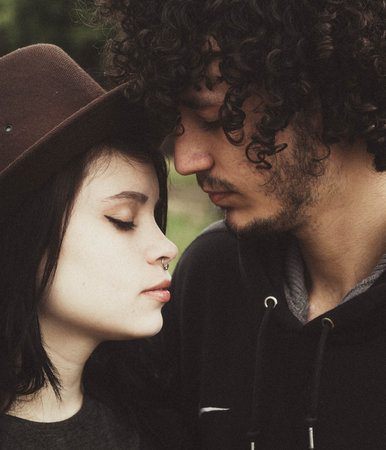 people, couple, love, man, guy, woman, girl, hat, cap, black, earring
