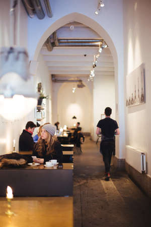 coffeehouse, people, men, women, interior, design, coffee, cup, saucer, candle, light, wall