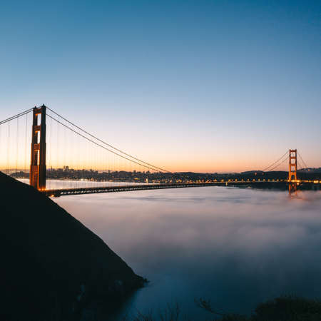 architecture, bridge, structure, sea, ocean, water, dark, lights city, sky, landscape