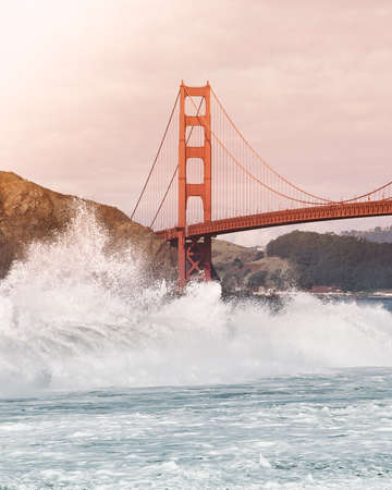 sea, ocean, water, waves, nature, bridge, architecture, structure, hill, sky, blue, clouds,...