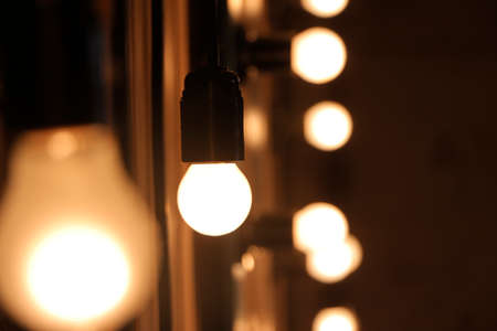 light, bulb, bokeh, blur, dark, night, electricity
