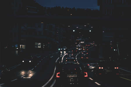 architecture, building, infrastructure, city, lights, dark, night, urban, road, freeway, car,...